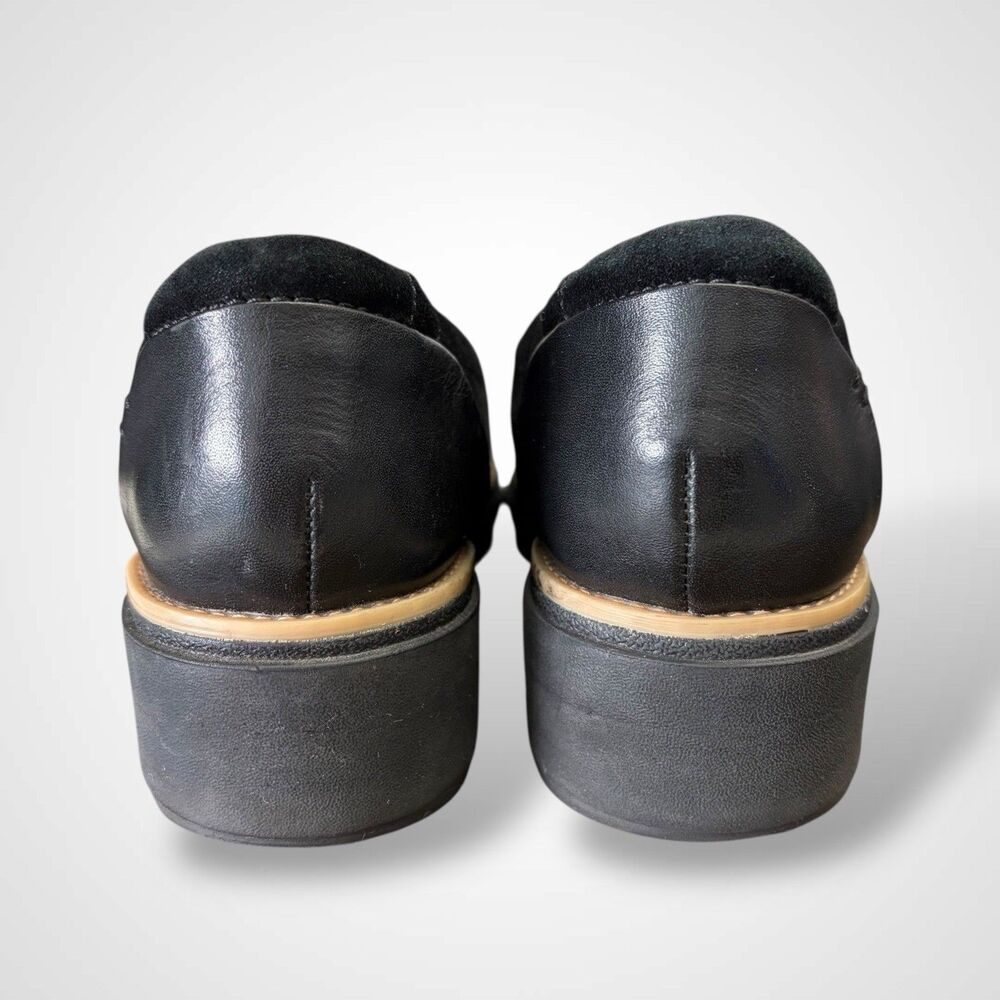 Clarks Women Wedge Loafers Sharon Dolly Shoes Size 6.5 M Black Suede Academia - Picture 5 of 7